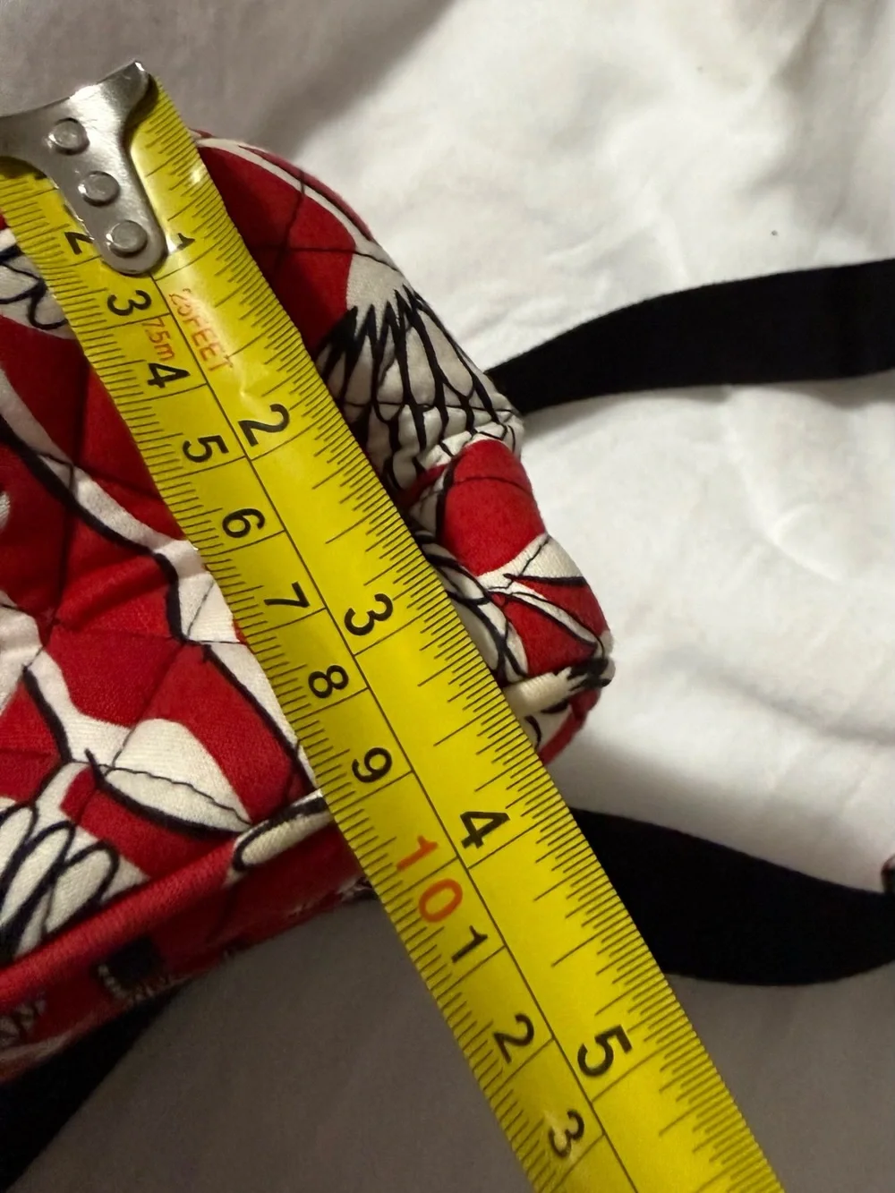 Vera Bradley Red Deco Daisy Poppy Quilted Laptop Messenger Bag Work Travel